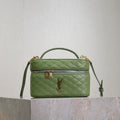YSL 766731 GABY vanity bag in lambskin avocado Green