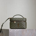 YSL 766731 GABY vanity bag in lambskin wheat green