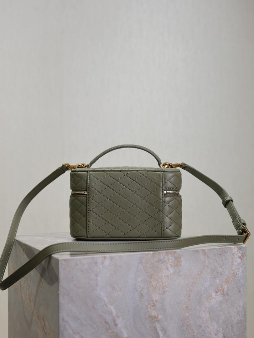 YSL 766731 GABY vanity bag in lambskin wheat green