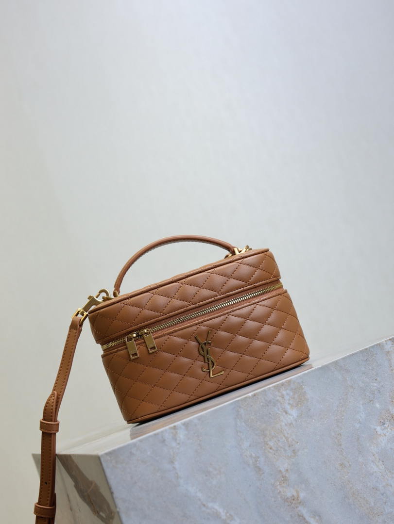 YSL 766731 GABY vanity bag in lambskin Caramel