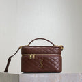 YSL 766731 GABY vanity bag in lambskin coffee brown