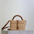 YSL 766731 GABY vanity bag in lambskin rattan weaving