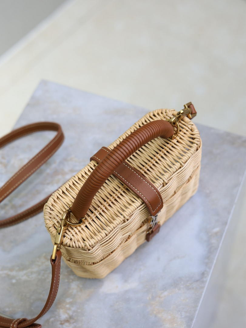 YSL 766731 GABY vanity bag in lambskin rattan weaving
