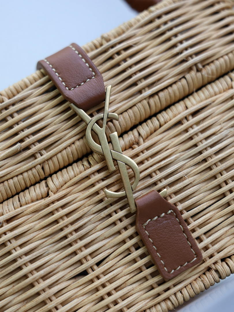 YSL 766731 GABY vanity bag in lambskin rattan weaving