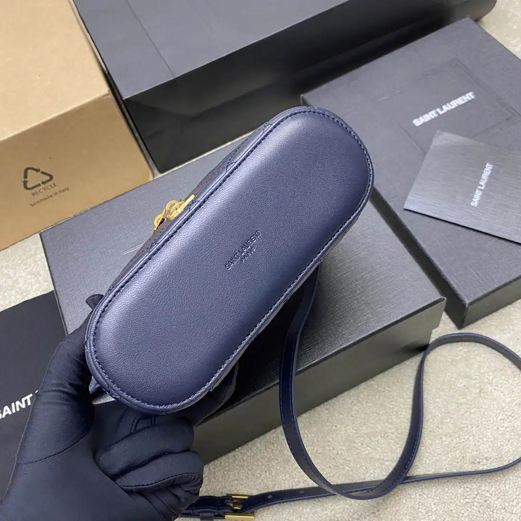 YSL 766731 GABY vanity bag in lambskin Navy Blue