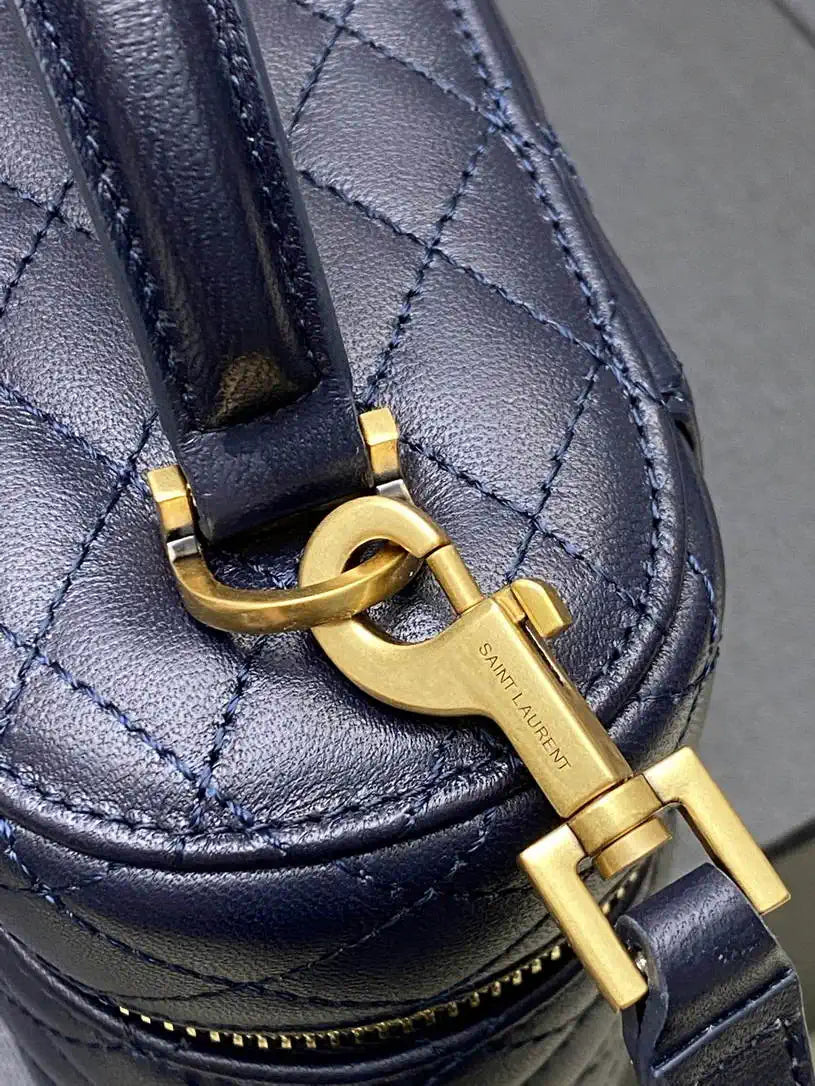 YSL 766731 GABY vanity bag in lambskin Navy Blue