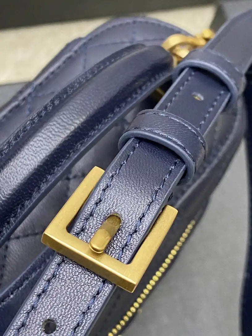 YSL 766731 GABY vanity bag in lambskin Navy Blue