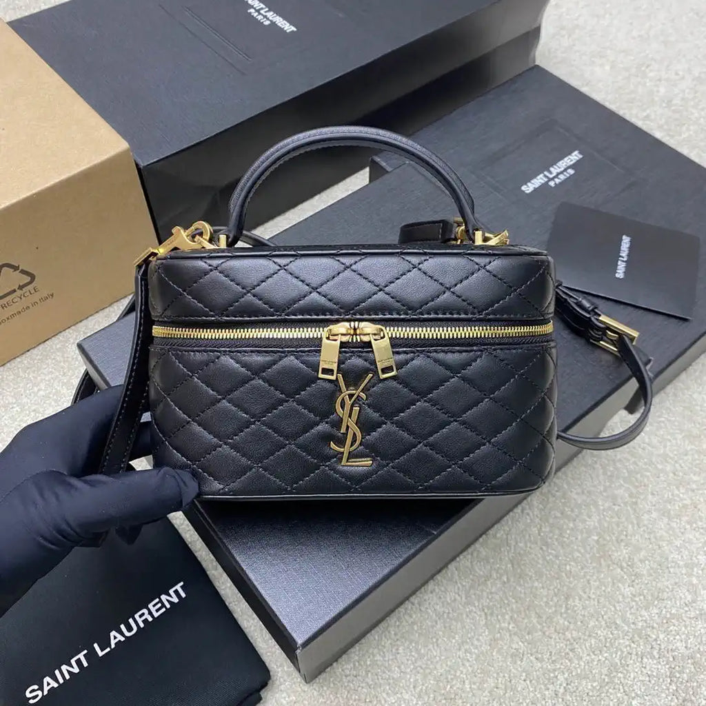 YSL 766731 GABY vanity bag in lambskin Black