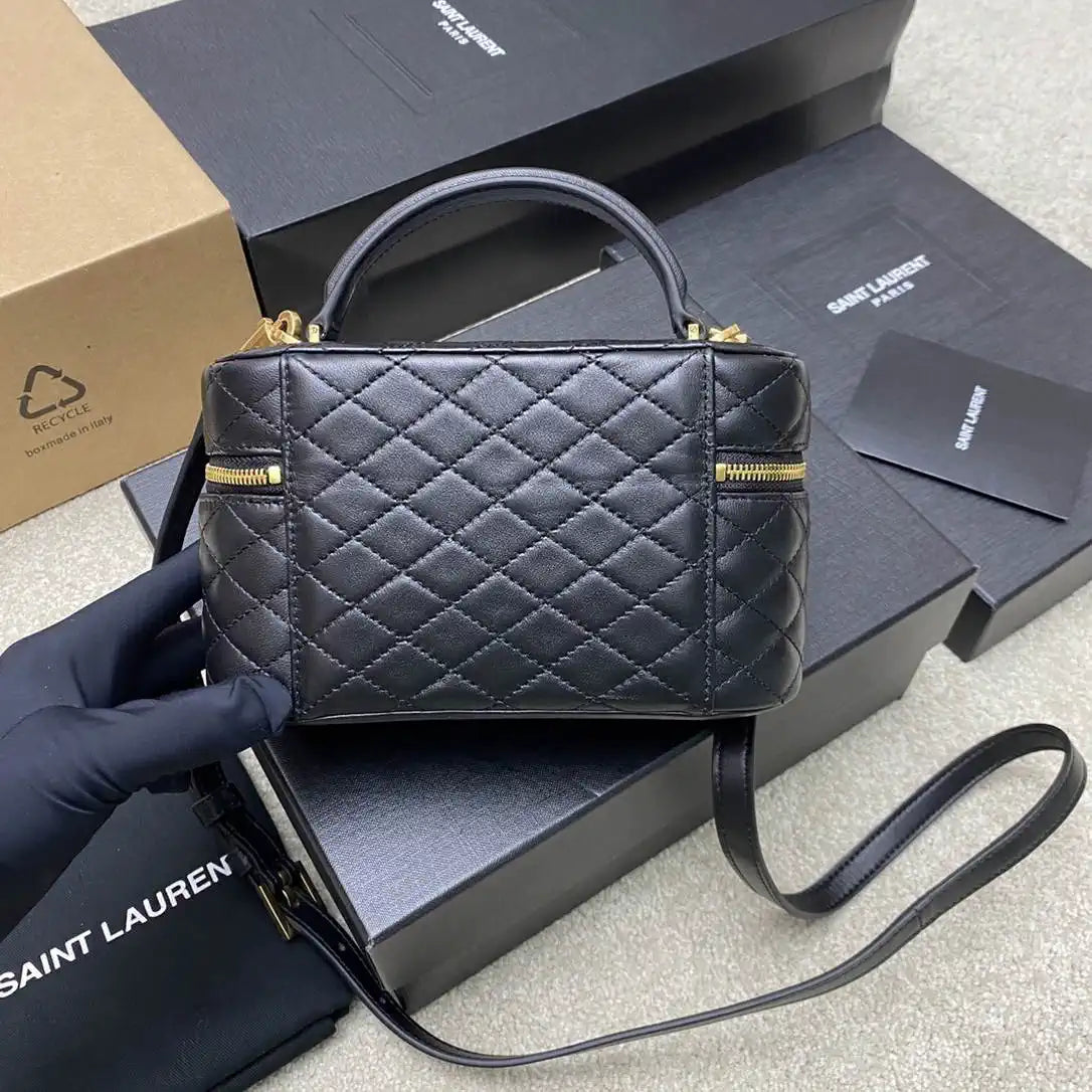 YSL 766731 GABY vanity bag in lambskin Black