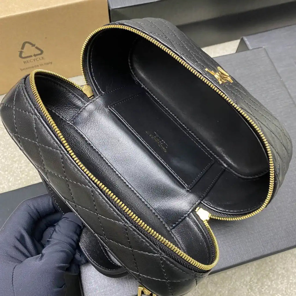 YSL 766731 GABY vanity bag in lambskin Black