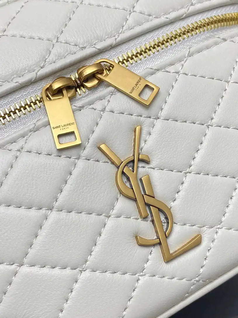 YSL 766731 GABY vanity bag in lambskin White