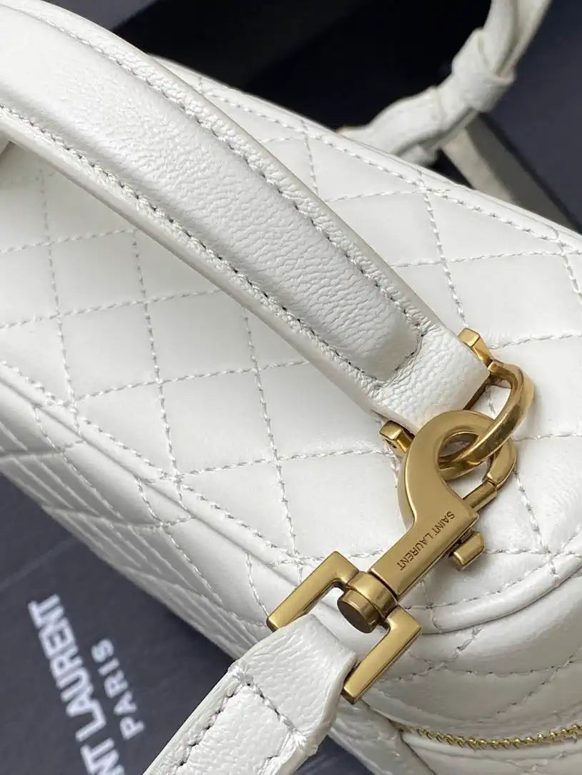 YSL 766731 GABY vanity bag in lambskin White