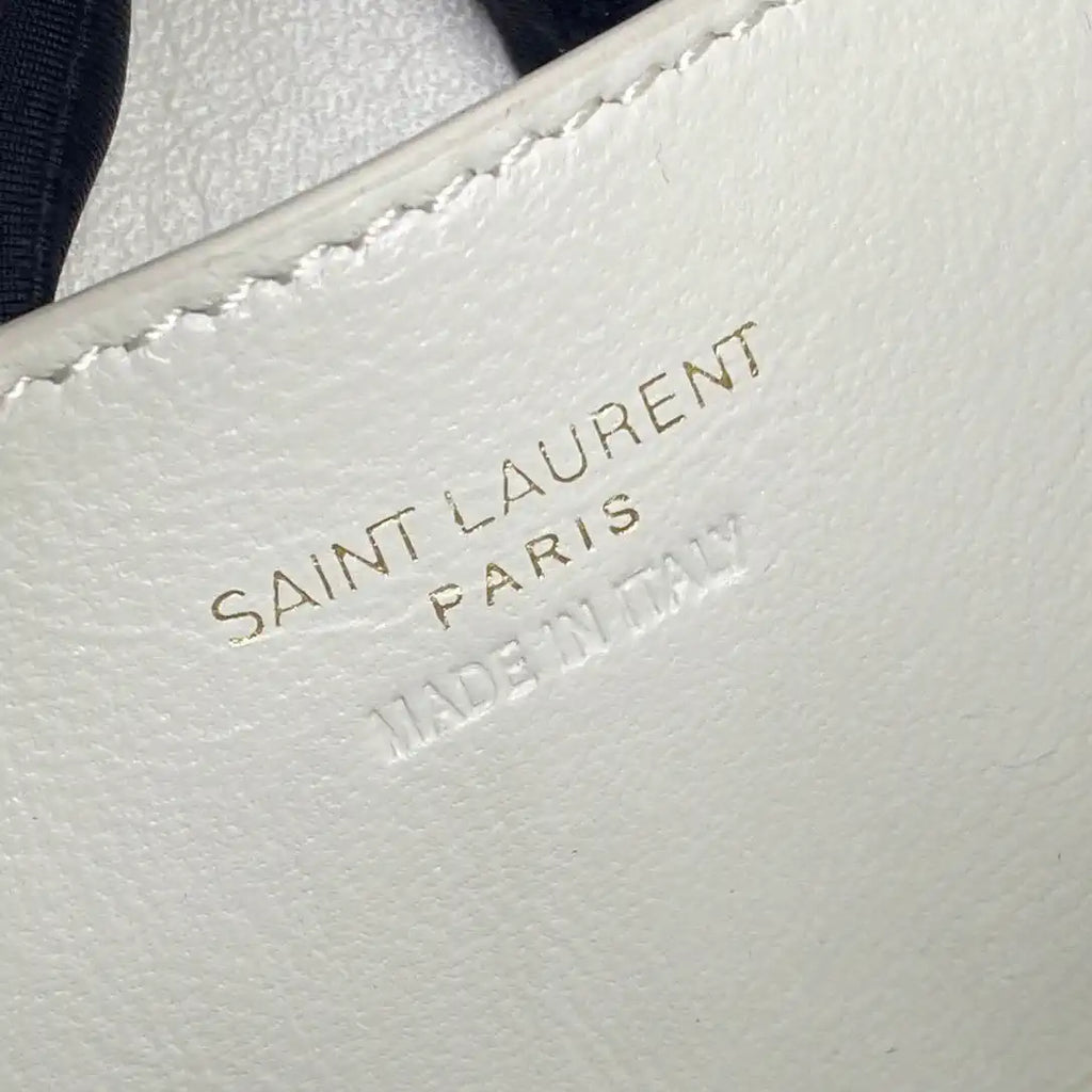 YSL 766731 GABY vanity bag in lambskin White