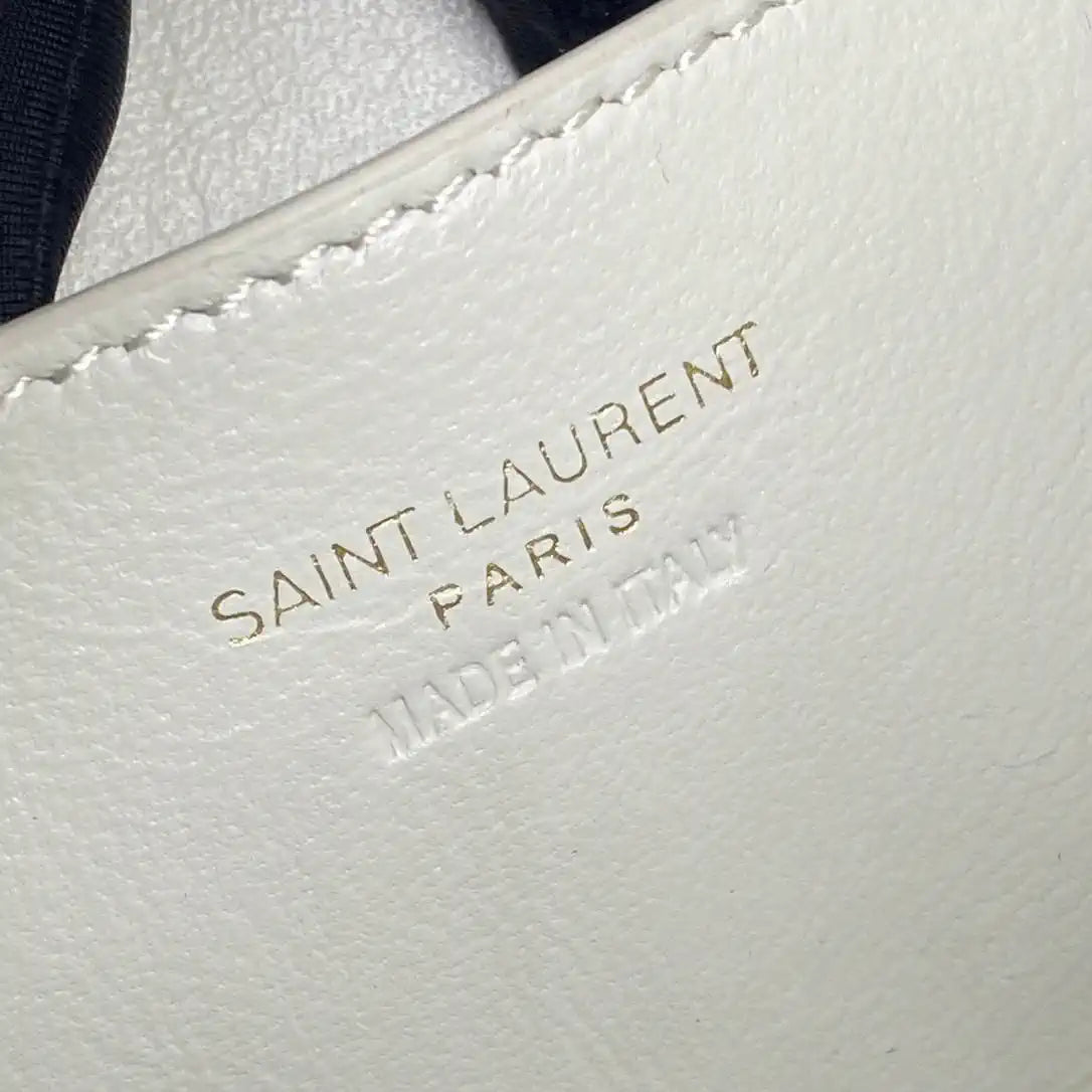 YSL 766731 GABY vanity bag in lambskin White