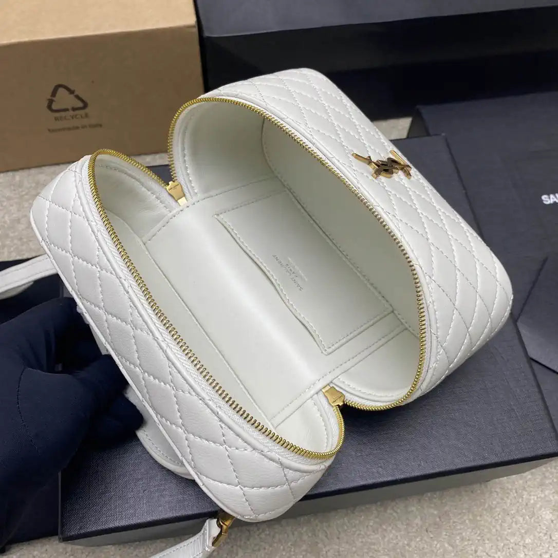 YSL 766731 GABY vanity bag in lambskin White