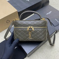 YSL 766731 GABY vanity bag in lambskin Dark Green