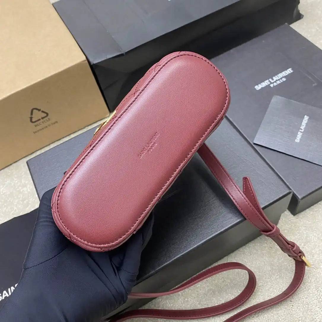 YSL 766731 GABY vanity bag in lambskin Wine Red