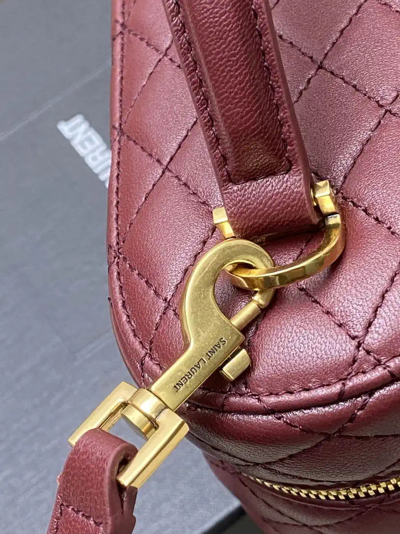 YSL 766731 GABY vanity bag in lambskin Wine Red