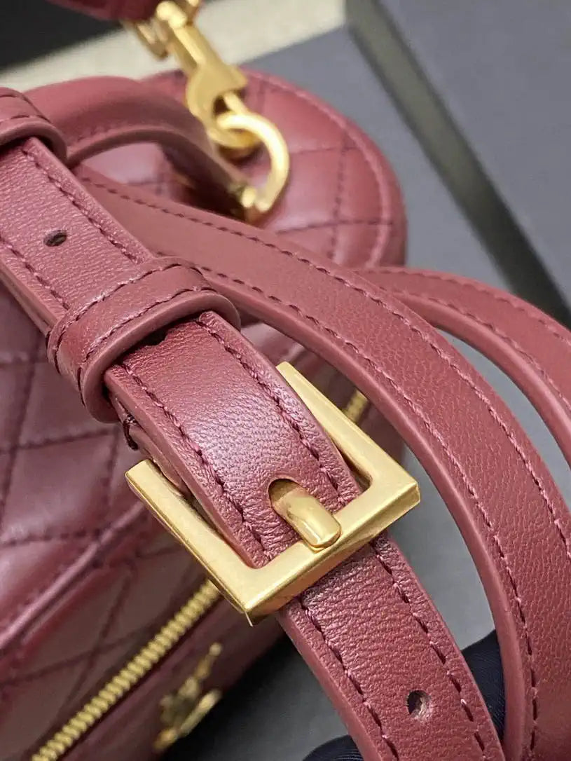 YSL 766731 GABY vanity bag in lambskin Wine Red