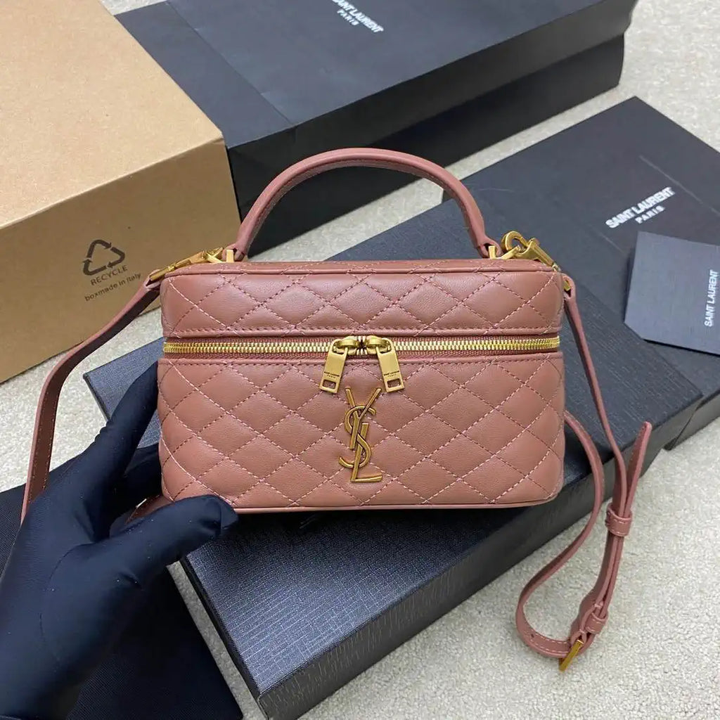 YSL 766731 GABY vanity bag in lambskin Rose Sand