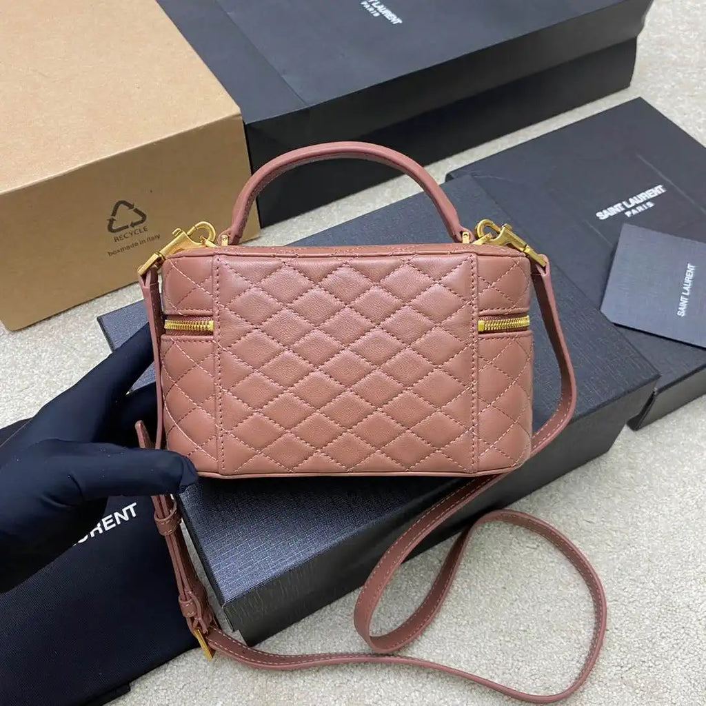 YSL 766731 GABY vanity bag in lambskin Rose Sand