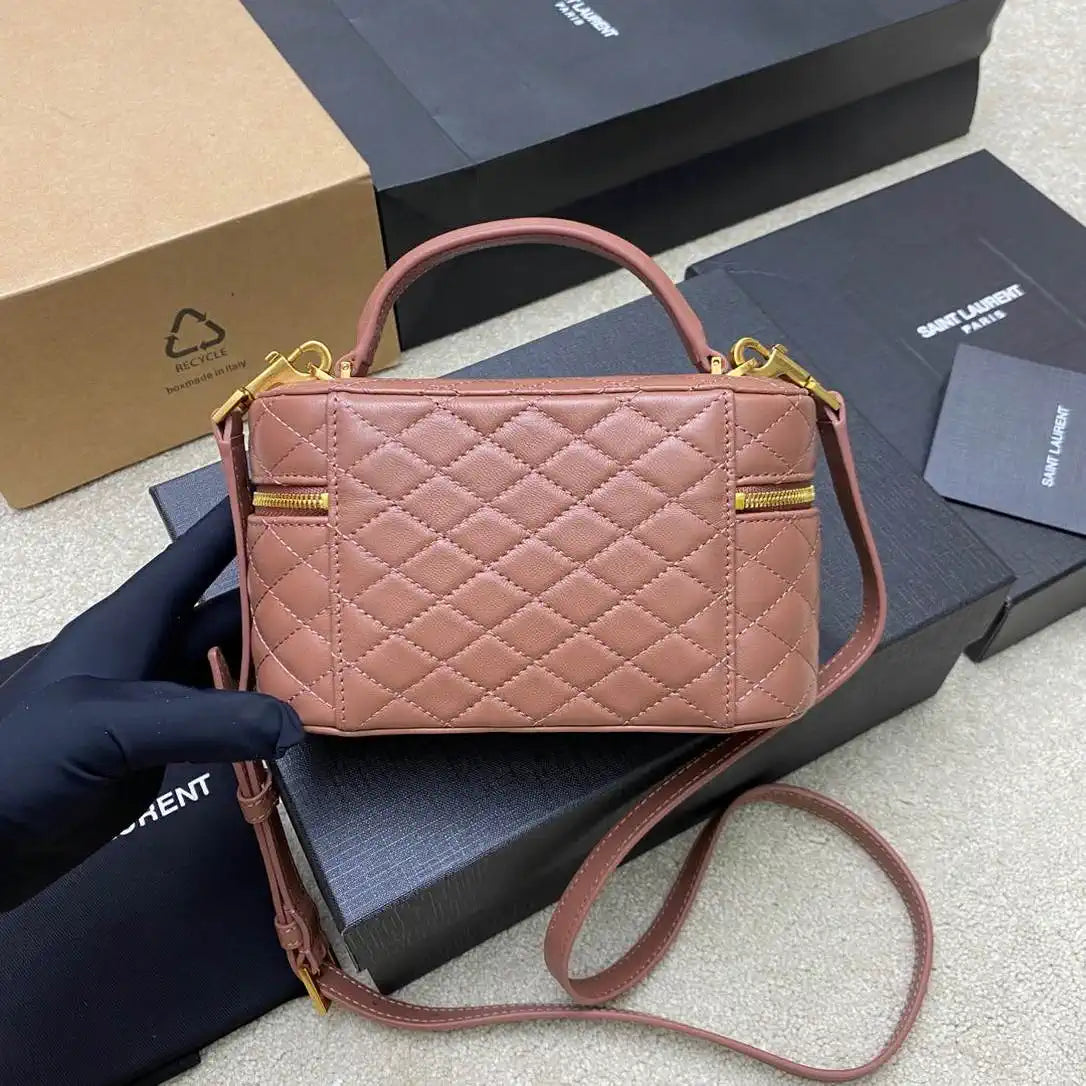 YSL 766731 GABY vanity bag in lambskin Rose Sand