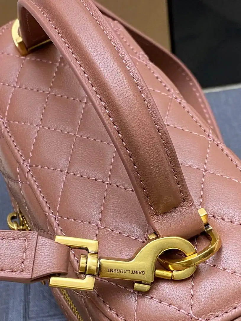 YSL 766731 GABY vanity bag in lambskin Rose Sand