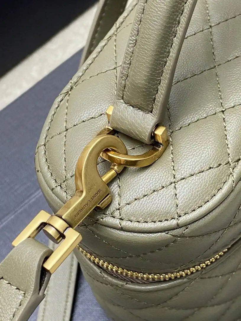 YSL 766731 GABY vanity bag in lambskin Light Green
