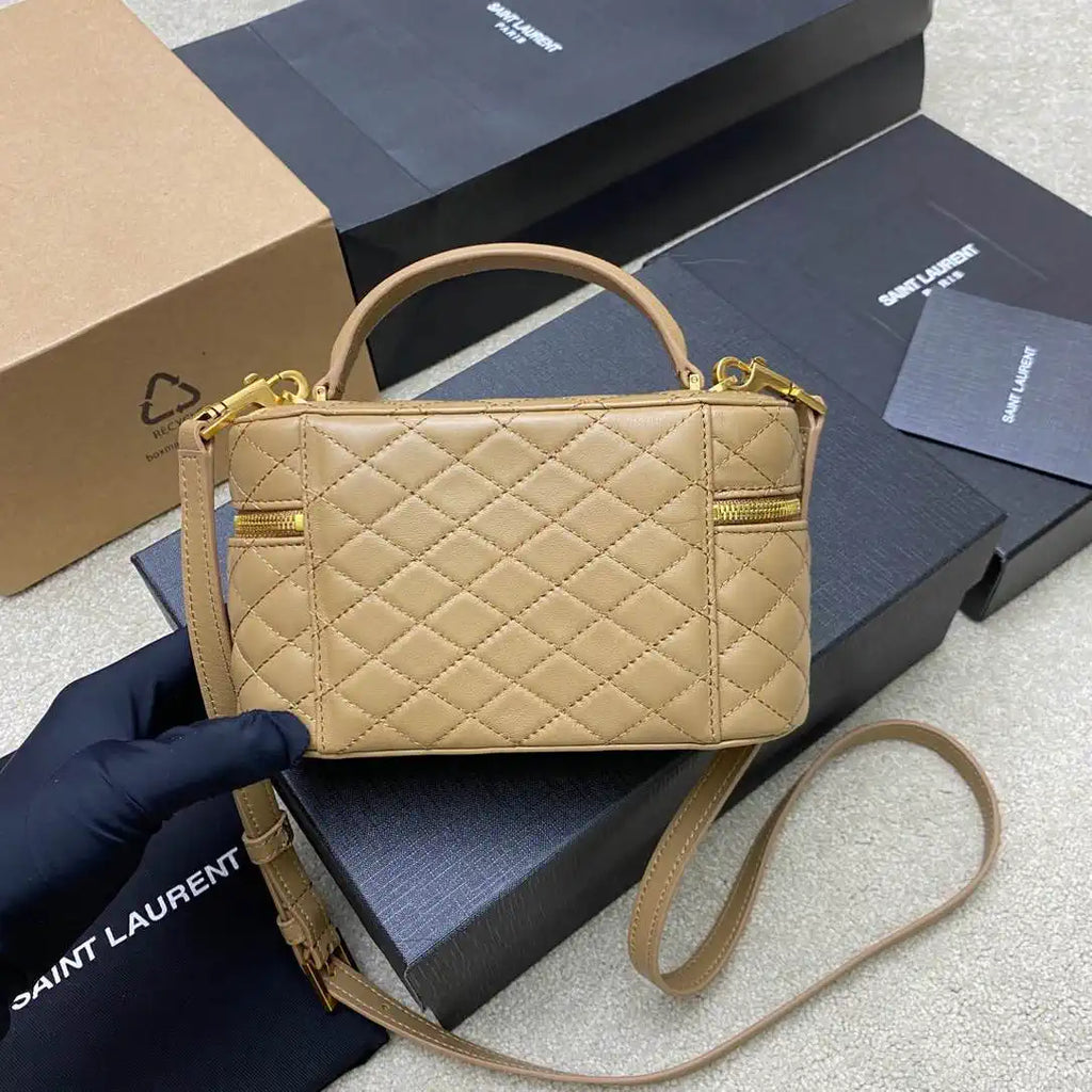 YSL 766731 GABY vanity bag in lambskin Brown