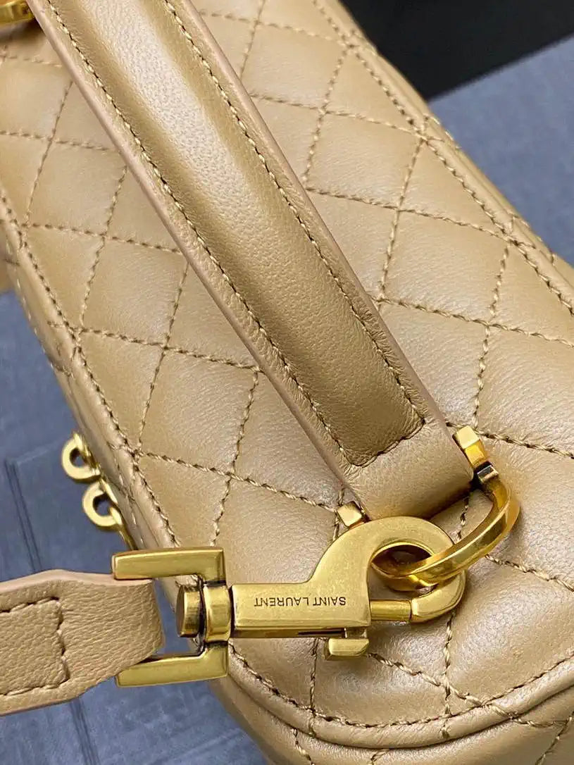 YSL 766731 GABY vanity bag in lambskin Brown