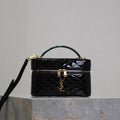 YSL 766731 GABY vanity bag in patent leather Black