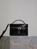 YSL 766731 GABY vanity bag in patent leather Black