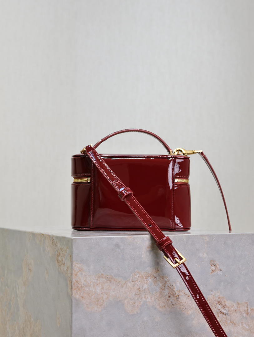 YSL 766731 GABY vanity bag in patent leather Wine Red