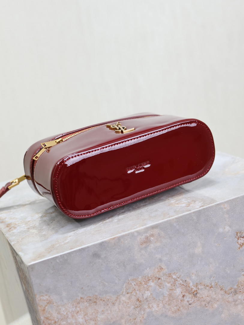 YSL 766731 GABY vanity bag in patent leather Wine Red