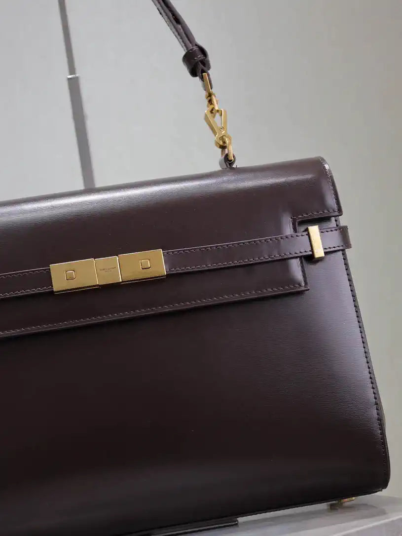 YSL 769512 Large MANHATTAN in BOX SAINT LAURENT Coffee Brown