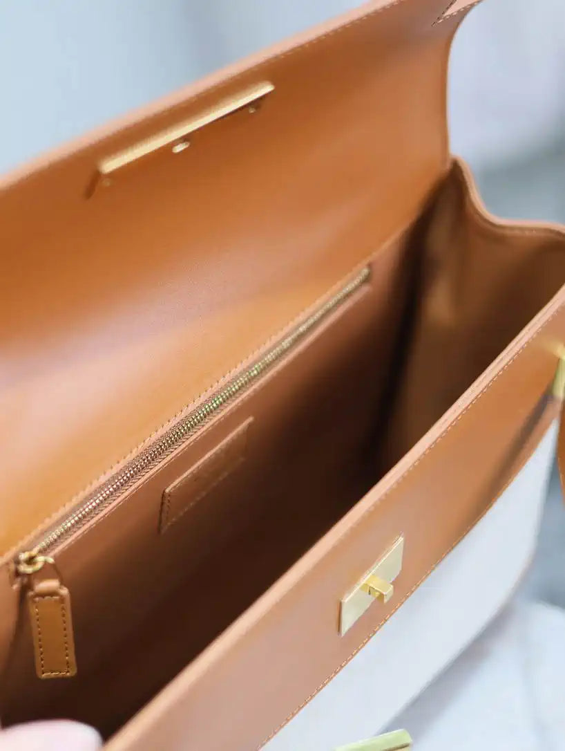 YSL 769512 Large MANHATTAN in BOX SAINT LAURENT Biege & Brown