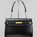 YSL 769512 Large MANHATTAN in BOX SAINT LAURENT Crocodile leather Black