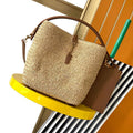 YSL 773991 LE 37 in woven raffia and vegetable-tanned leather Naturel - Default Title - View 1