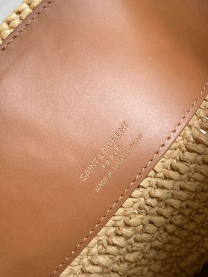 YSL 773991 LE 37 in woven raffia and vegetable-tanned leather Naturel - Default Title - View 9