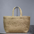 YSL 776763 Saint Laurent Tote  in Apricot Raffia - Default Title - View 1