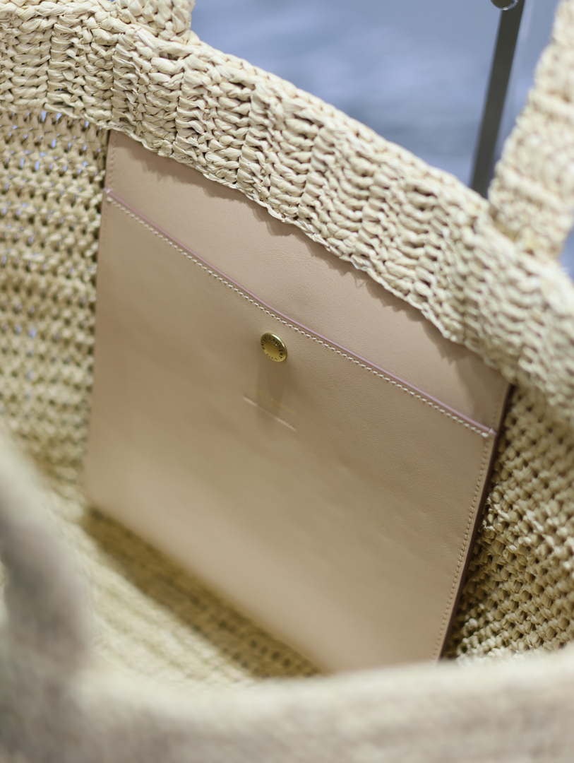 YSL 776763 Saint Laurent Tote  in Apricot Raffia