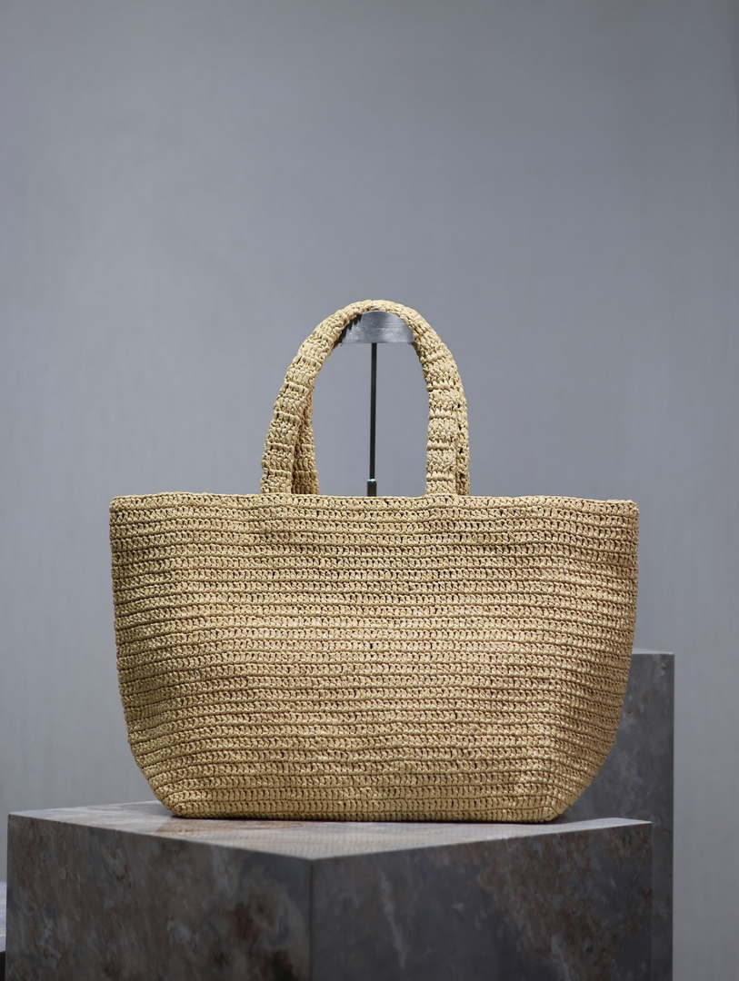 YSL 776763 Saint Laurent Tote  in Apricot Raffia