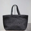 YSL 776763 Saint Laurent Tote  in Black Raffia - Default Title - View 1