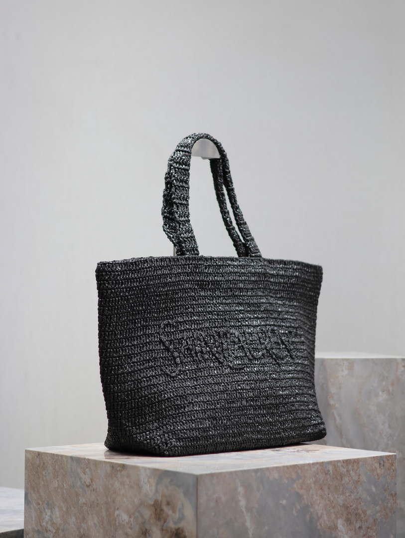 YSL 776763 Saint Laurent Tote  in Black Raffia