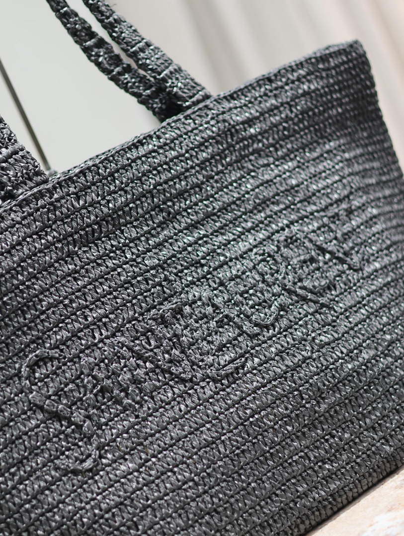 YSL 776763 Saint Laurent Tote  in Black Raffia
