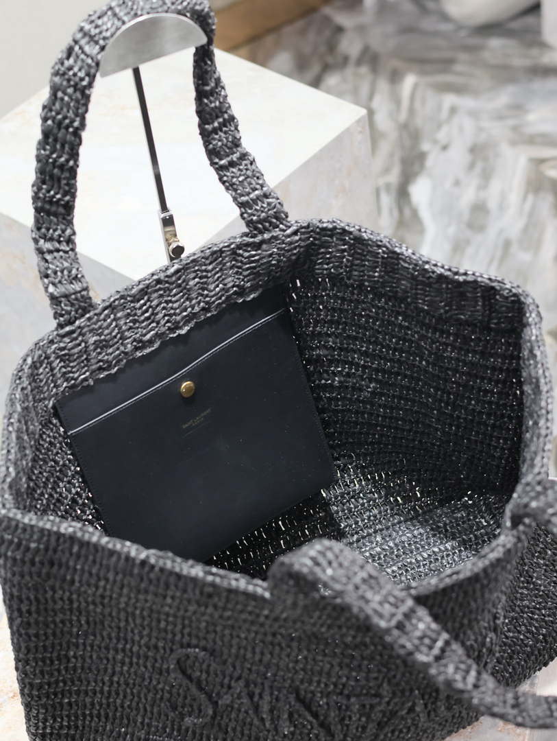 YSL 776763 Saint Laurent Tote  in Black Raffia