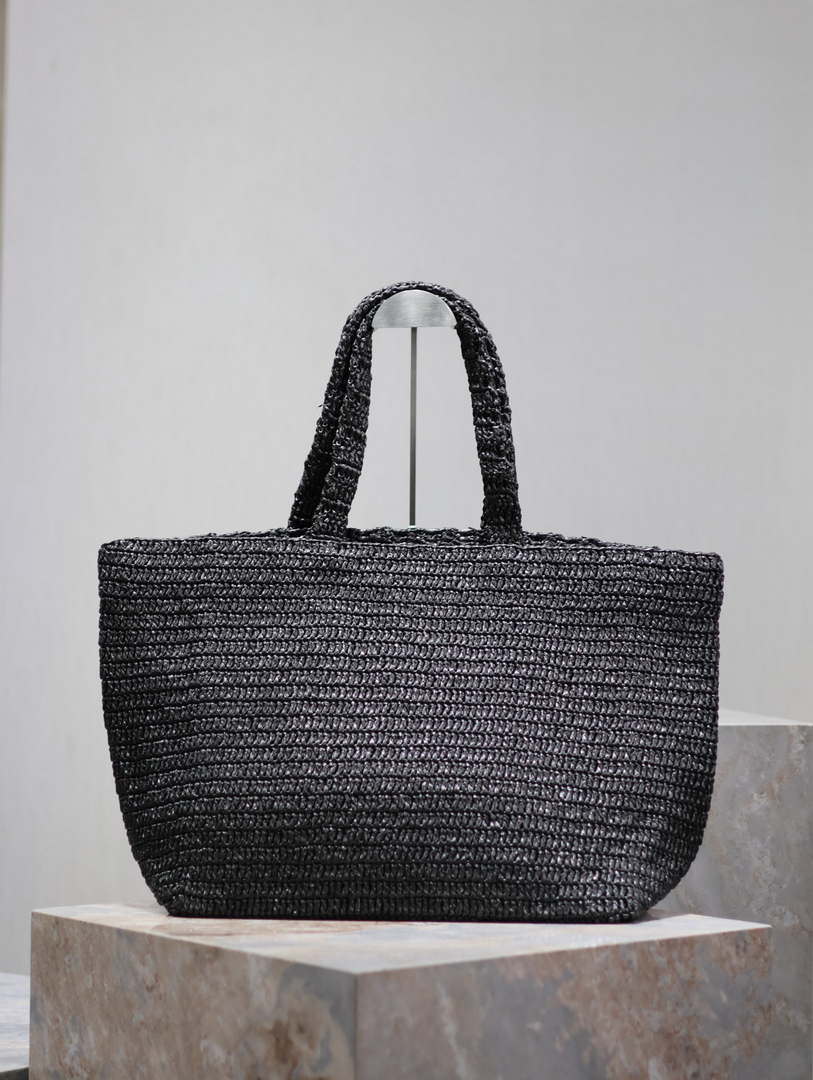 YSL 776763 Saint Laurent Tote  in Black Raffia