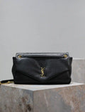 YSL 777399 Calypso large in grained lambskin Black
