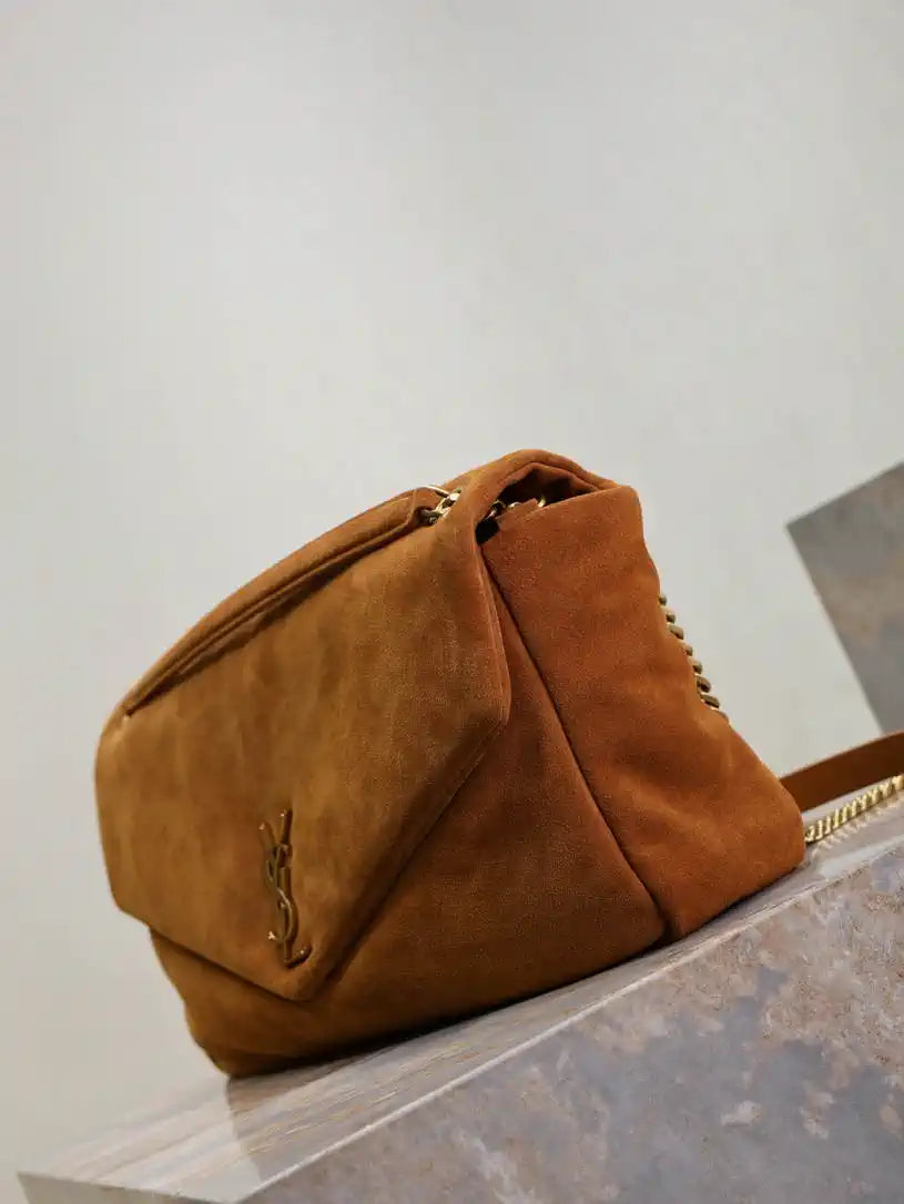 YSL 777399 Calypso large in Suede Brown
