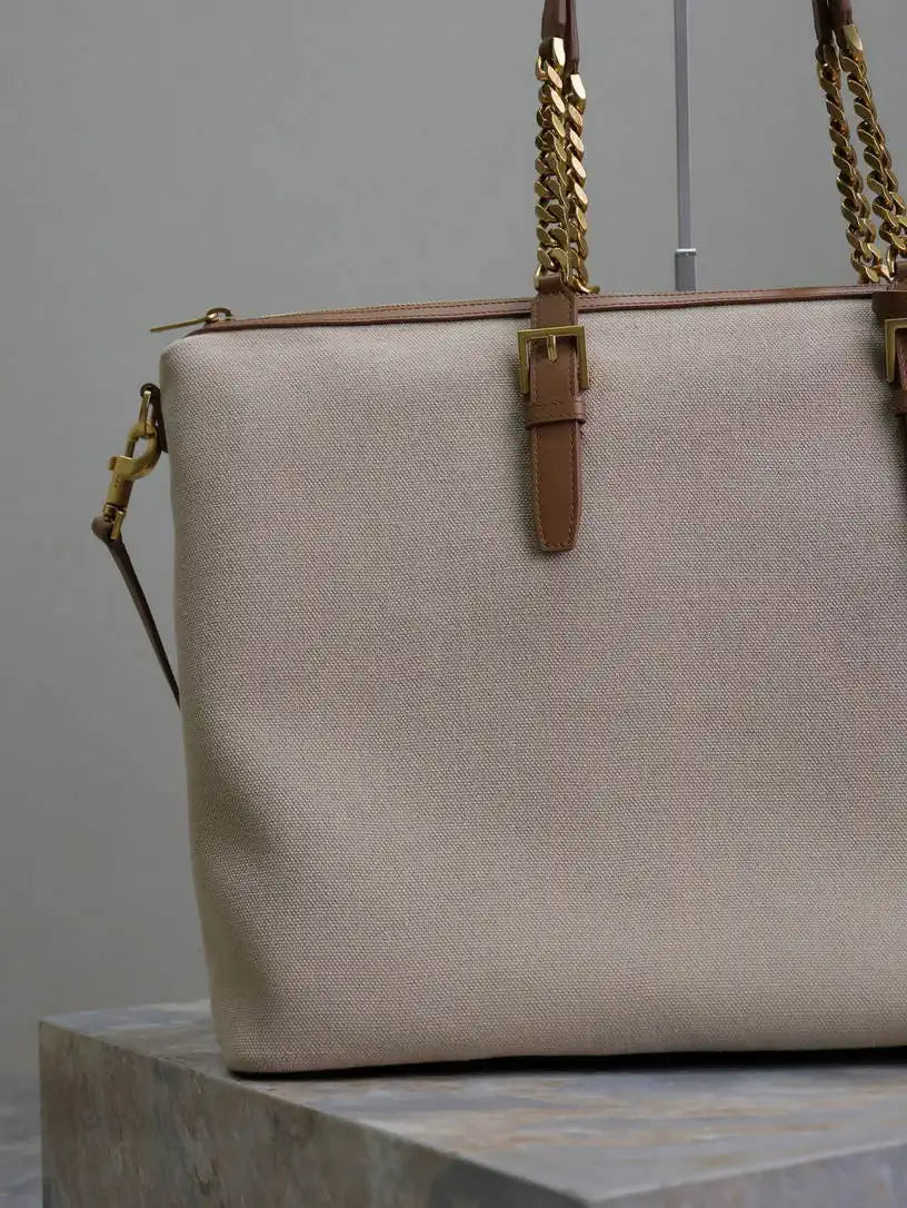 YSL 791304 Laurent Travel Bag Beige canvas Beige